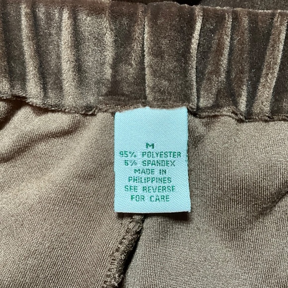 UNBRANDED Brown Velvet / Velour Pants Stretch Waist Side Pockets US Sz M - Picture 9 of 10